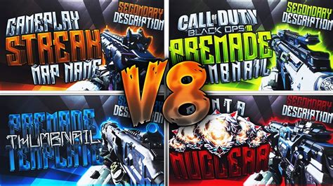 Black Ops 3 Thumbnail Template Pack V8 Pubstomping E Acez Graphics