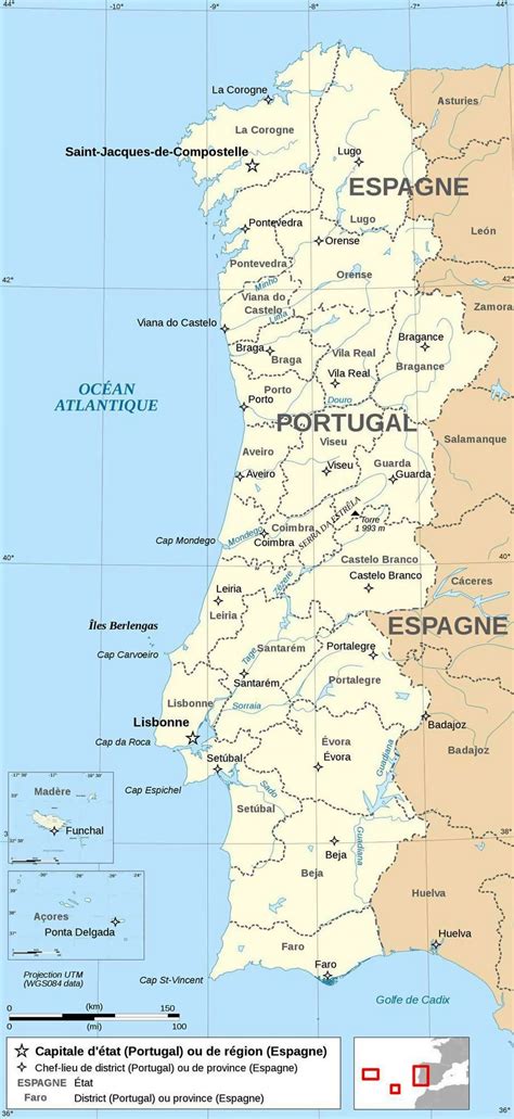 Resultado de imagen de mapa politico de portugal | portugal map. Grande mapa político y administrativo de Portugal con principales ciudades | Portugal | Europa ...