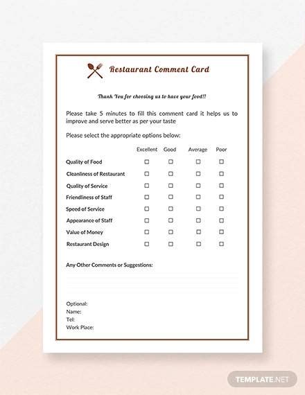 comment card templates  ai ms word pages psd