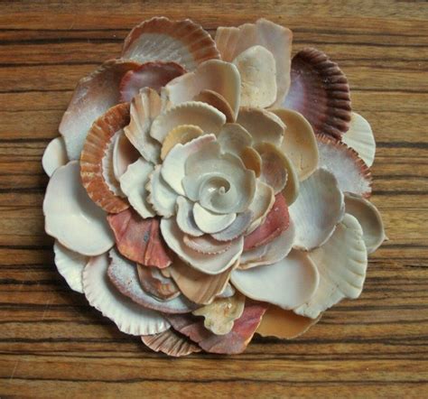 Wall Art Flower Sculpture Seashell Art Etsy