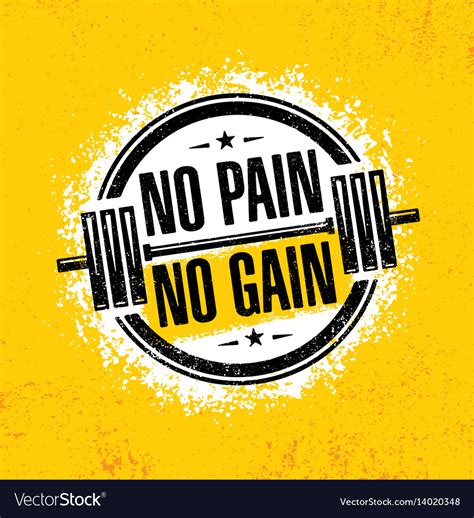No Pain Gain Inspiring Workout And Fitness Gym Vector Image