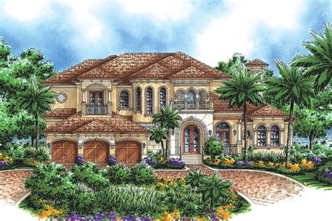 2 Story Mediterranean House Plan With 2 Master Suites 66206gw