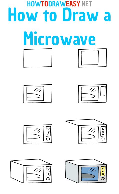 How To Draw A Microwave For Kids Draw For Kids