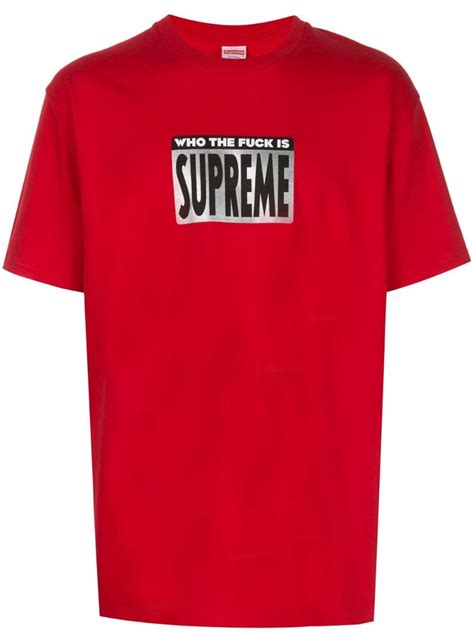 Supreme Print Detail T Shirt In Red Modesens