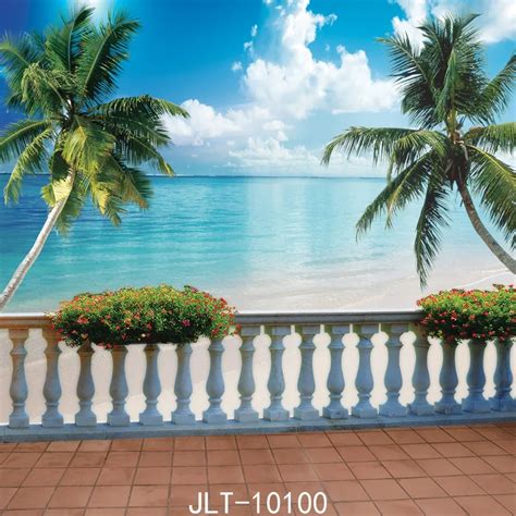 Sjoloon 6x6ft Summer Theme Blue Sea And Sky Photo Background Vinyl