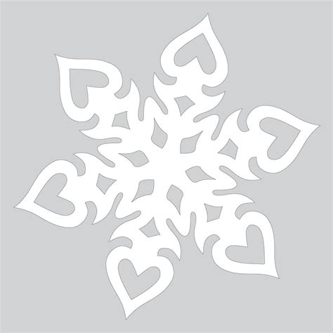 Create your own easy giant paper snowflakes with our paper snowflake tutorial and template. Heart Shaped Paper Snowflake Pattern to Cut out | Free ...