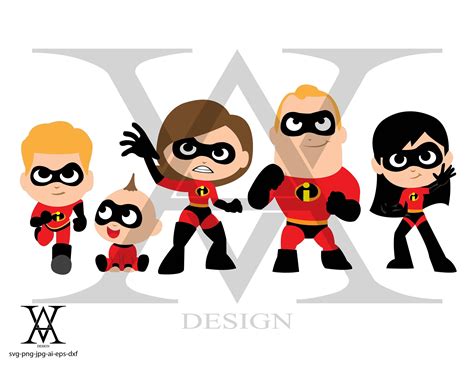 The Incredibles Clipart Vector Instant Download Etsy