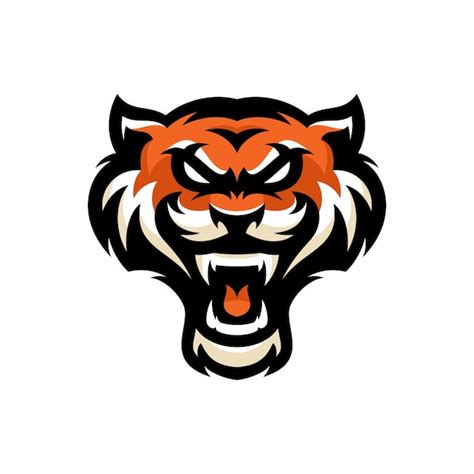 head tigre vector logo icono ilustración mascota Vector