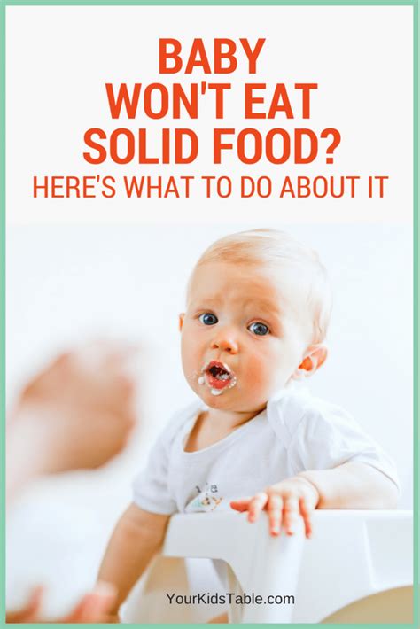 As your baby grows, her stomach also grows and she can eat more food with each meal. What to Do When Baby Won't Eat Solids: 7 Simple Steps ...