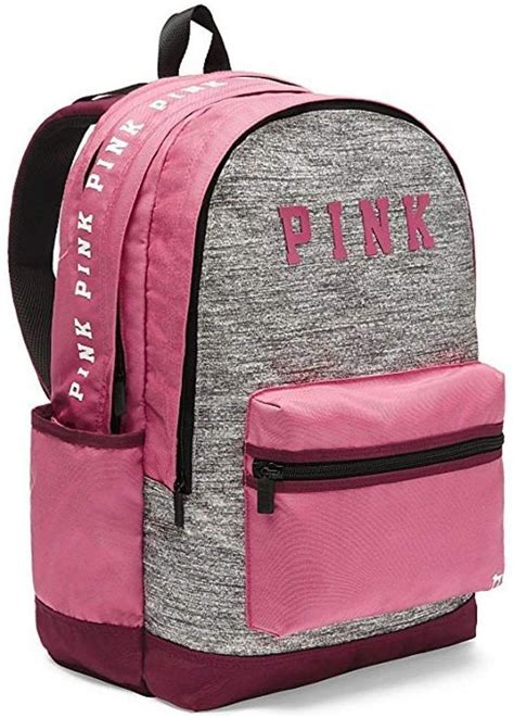 victoria secret pink and gray backpack pink backpack campus backpack pink pink backpack