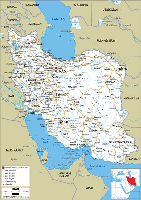 Bản đồ Nước Iran Iran Map Khổ Lớn Năm 2023