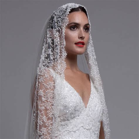 Beaded Mantilla Veil Wedding Dresses Bride Wedding Veils