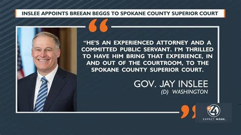 Gov. Inslee appoints Breean Beggs to Spokane County Superior Court