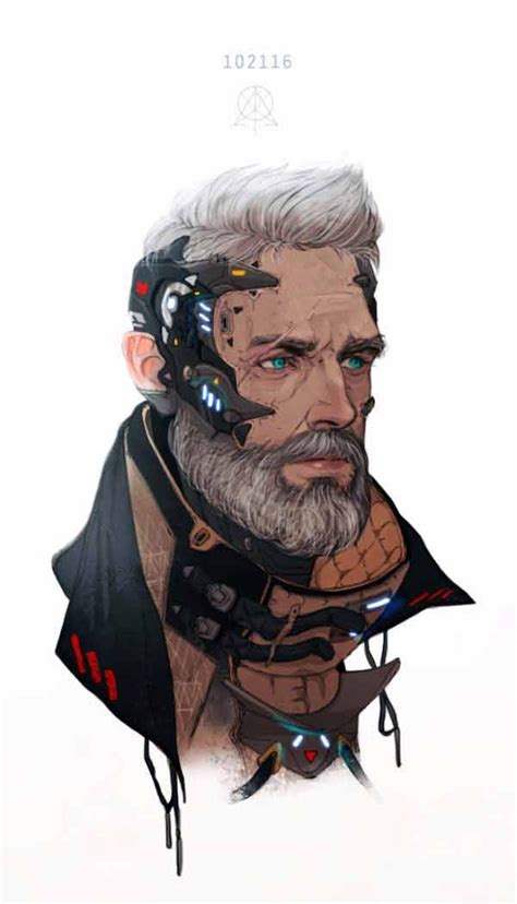 Sci Fi Old Guy By Manilyn Toledana Cyberpunk Kunst Cyberpunk Rpg