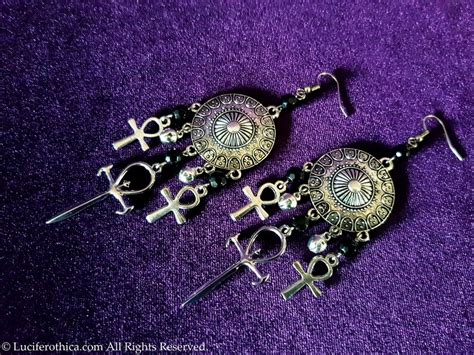 Victorian Vampire Ankh Earrings Occult Order Goth Gothic Etsy