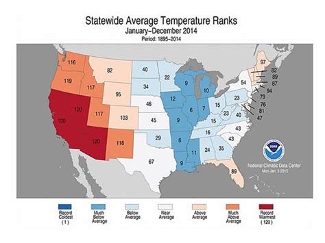 2014 Us Weather Warm West Fewer Disasters