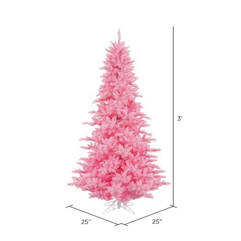 Vickerman 3 Ft Pre Lit Pink Artificial Christmas Tree With Incandescent