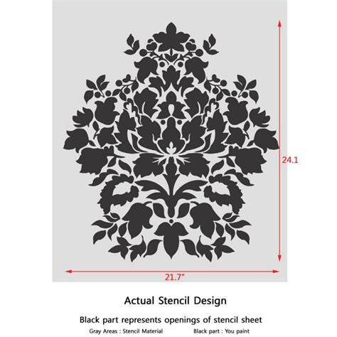 Large Wall Damask Stencil Denise Allover Stencil For Easy Diy