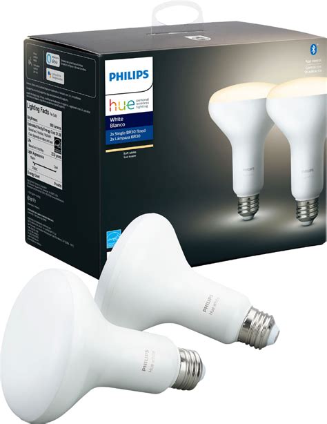 Philips Hue White Br30 Bluetooth Smart Led Bulb 2 Pack White