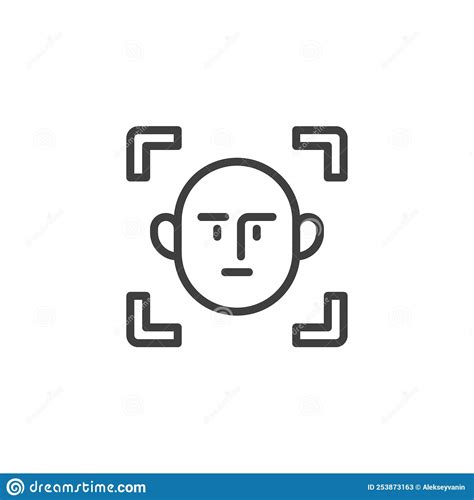 Face Id Scan Line Icon Stock Vector Illustration Of Scan 253873163