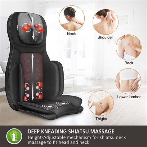 Snailax Full Body Massage Chair Pad Shiatsu Neck Back Massager With Heat And Compress 3d4d