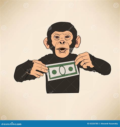 Monkey With Dollar Stock Vector Illustration Of Concepts 42226785