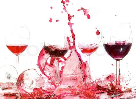 Broken A Glass With Wine On A White Background Stock Photo Colourbox