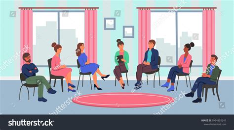 Men Women Psychologists Appointment Concept Group Stock Vector Royalty