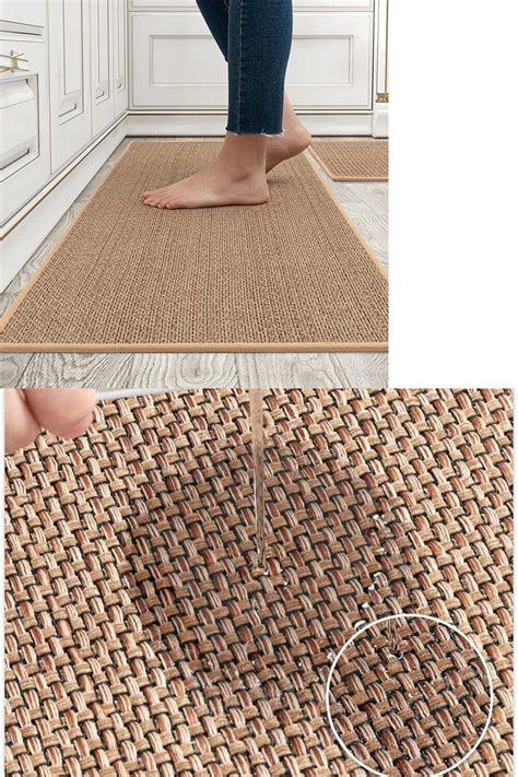 Montvoo Kitchen Rugs And Mats Washable 2 Pcs Non Skid Natural Rubber