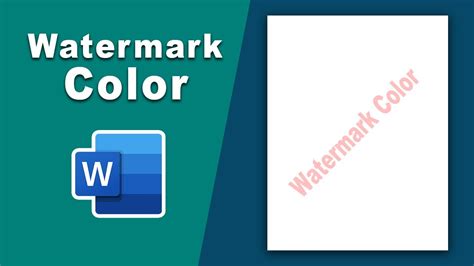 How To Change Watermark Color In Microsoft Word Youtube