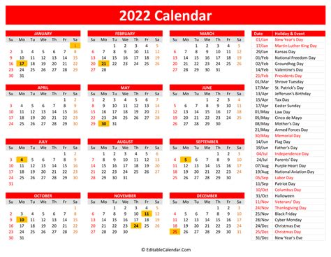 Pdf 2022 Printable Calendar One Page Free 2021 And 2022 Calendar