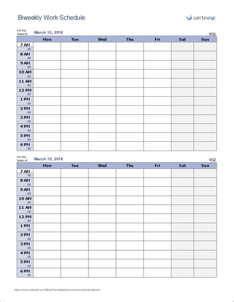 Work Schedule Template Free Word Templates