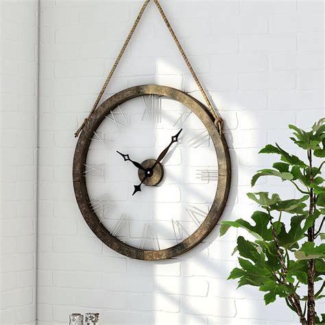 Oversized Hung On Rope 36 Wall Clock And Reviews Birch Lane