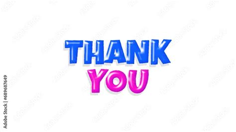 Vidéo Stock Animated Thank You With Wiggle Text Pop Up Animation In A