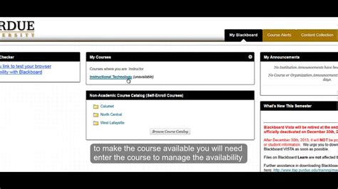 Managing Course Availability Blackboard Learn Youtube