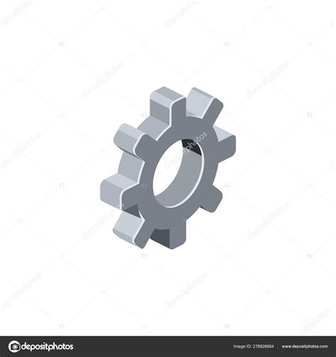 Gears Settings Vector Isometric Color Icon New Flat Style Creative