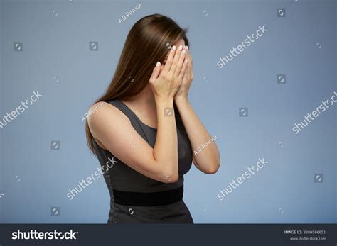 Cry Woman Covered Her Face Hands Stock Photo Shutterstock