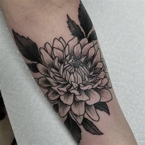 Dahlia Tattoo Dahlia Tattoo Dahlia Flower Tattoos Arm Tattoos Black