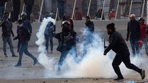 Nepal Police Fire Tear Gas Water Cannons To Disperse Protest Over Us