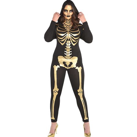 24 Carat Bones Skeleton Halloween Costume For Women Plus Size With Hood Ebay