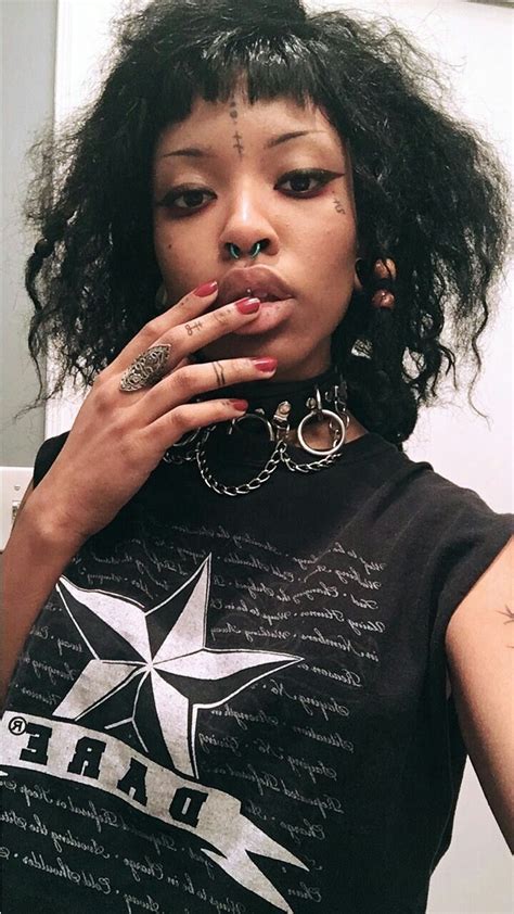 Pin By Coco Puffz On Black Girls Afro Punk Fashion Afro Goth Black Goth