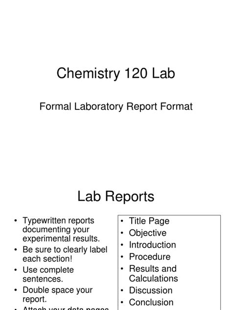 120 Formal Chemistry Lab Report Format Gases Experiment
