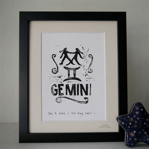 Gemini Star Sign Personalised Print By Something Wonderful