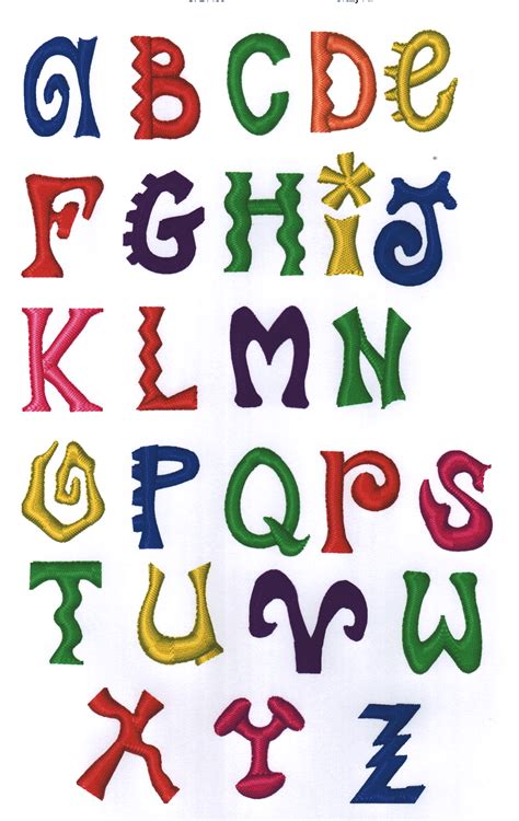 Crazy fonts will rock your world. Fun Lettering Styles | Densely digitized font. Great for ...