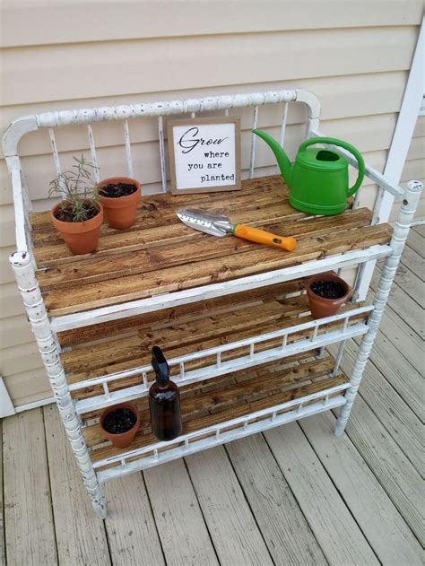 A Potting Bench Made Out Of Pallet Wood
