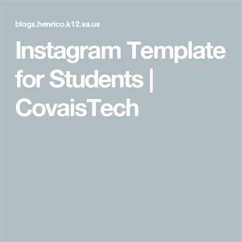 Instagram Template For Students Covaistech Instagram Template