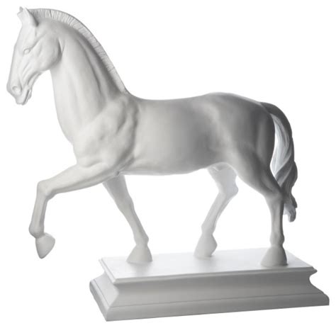 Horse Statue In White Porcelain Traditional Decorative Objects And