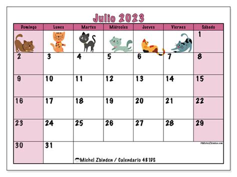 Calendario Julio De 2023 Para Imprimir “51ds” Michel Zbinden Ve