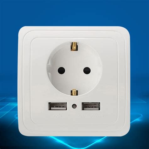 Best Dual 2 Usb Port 5v 2a Wall Outlet Panel Plug Socket Electrical