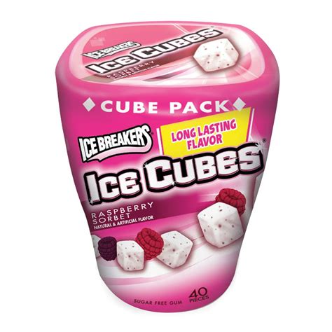 Ice Breakers Ice Cubes Chewing Gum Raspberry Sorbet Sugar Free 40